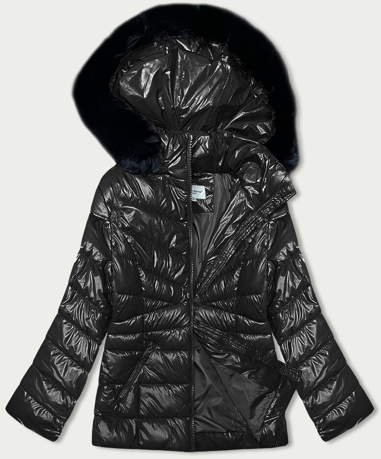 Černá dámská prošívaná zimní bunda (V775) odcienie czerni XXL (44)