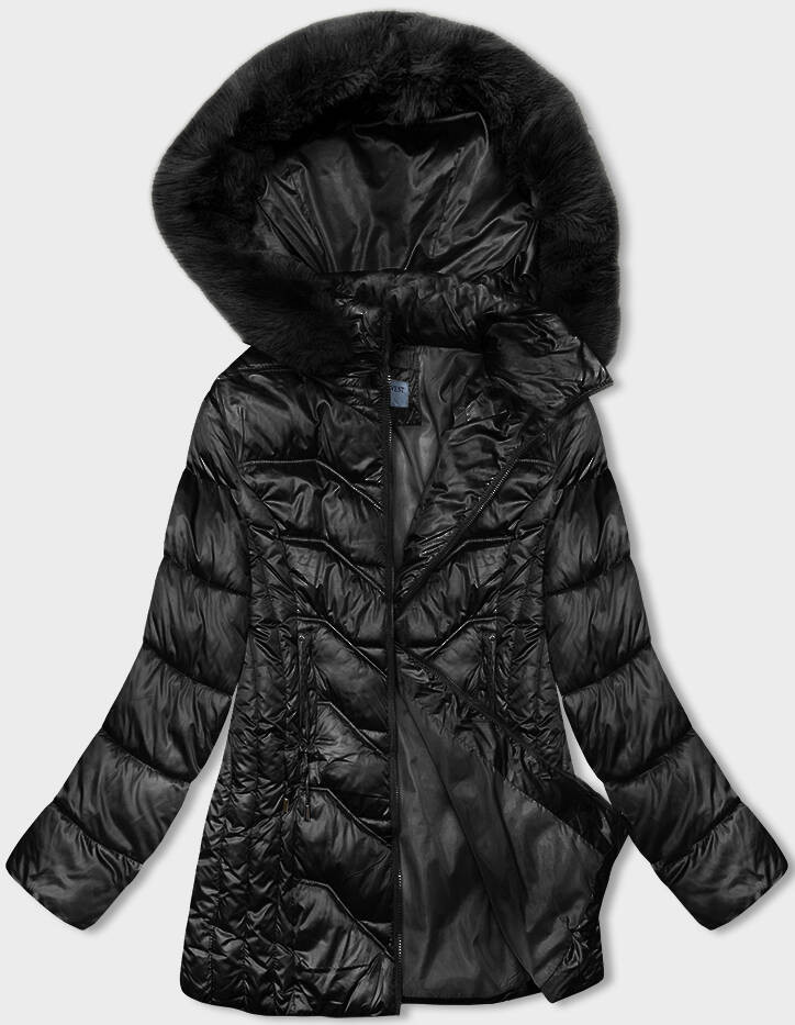 Černá zimní bunda S´WEST s odepínací kapucí (B8200-1) odcienie czerni 50
