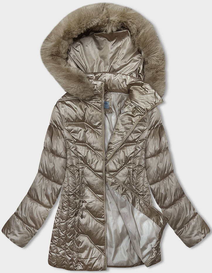 Zimní bunda S´WEST v barvě cappuccino s odepínací kapucí (B8200-12) odcienie beżu 46