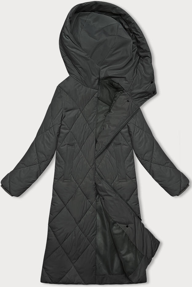 Dlouhá zimní bunda J.Style v army barvě s kapucí (5M3173-136) odcienie zieleni S (36)