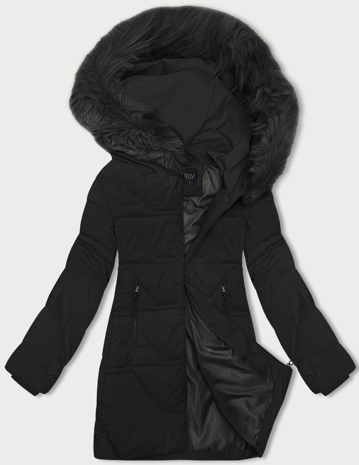 Černá dámská zimní bunda J Style s kapucí (16M9099-392) odcienie czerni L (40)