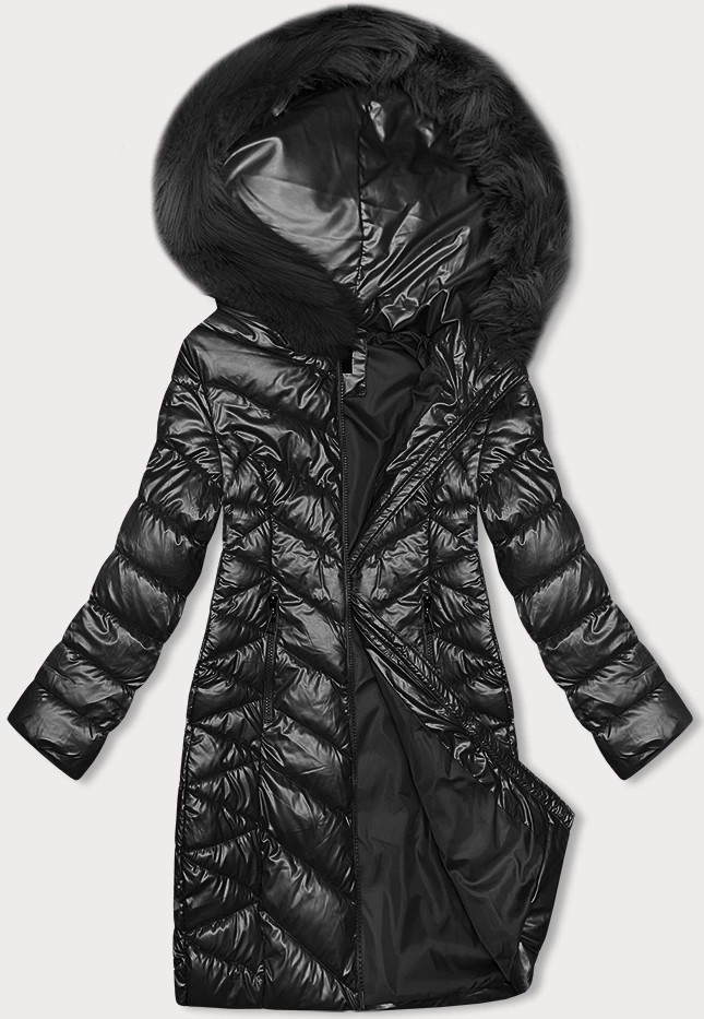 Černá prošívaná dámská zimní bunda J Style (16M9100-392) odcienie czerni S (36)