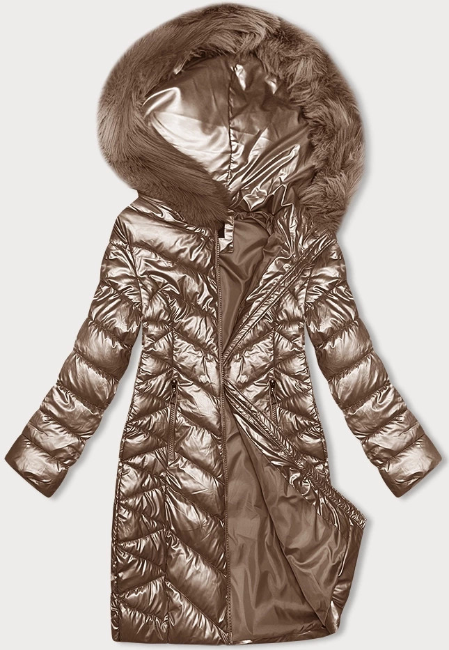 Prošívaná dámská zimní bunda J Style v karamelové barvě (16M9100-84) odcienie brązu L (40)