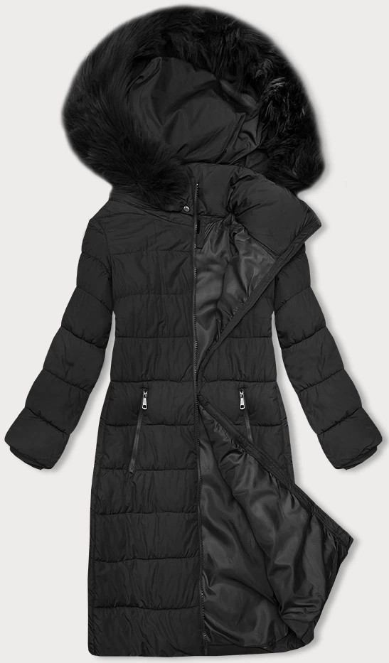 Černá dámská zimní bunda s kapucí J Style (16M9126-392) odcienie czerni XL (42)