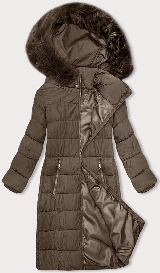 Béžová dámská zimní bunda s kapucí J Style (16M9126-84) odcienie beżu M (38)