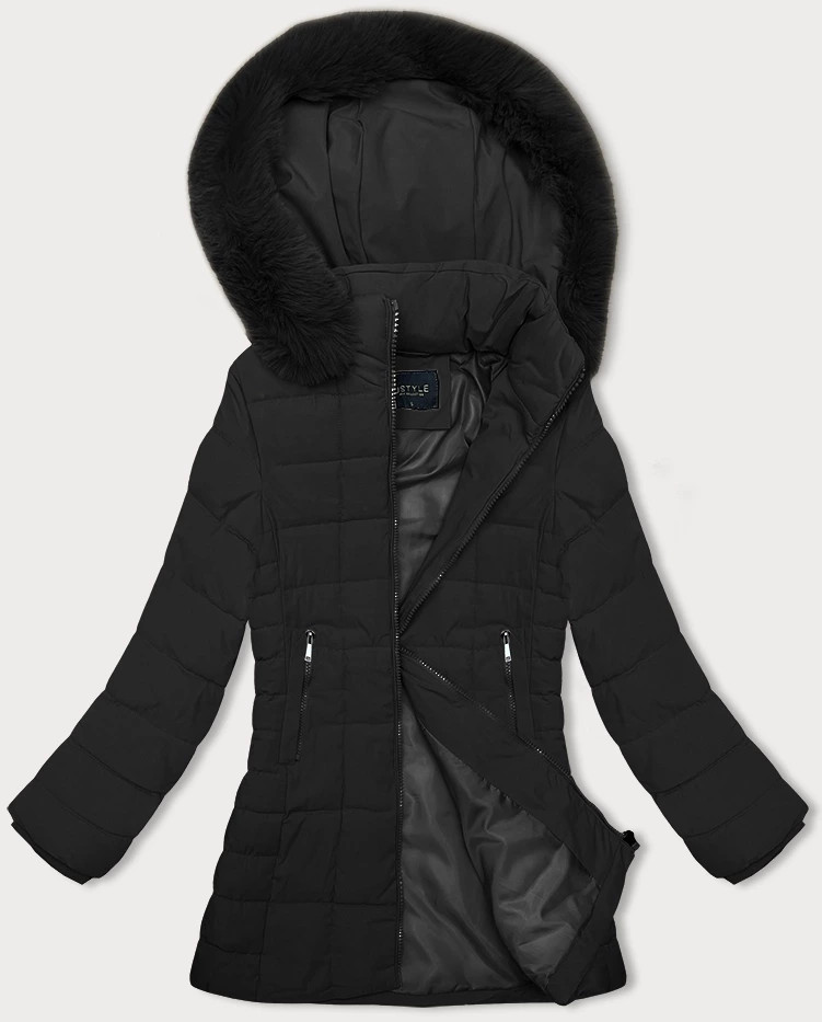 Černá prošívaná dámská zimní bunda J Style (16M9119-392) odcienie czerni XL (42)