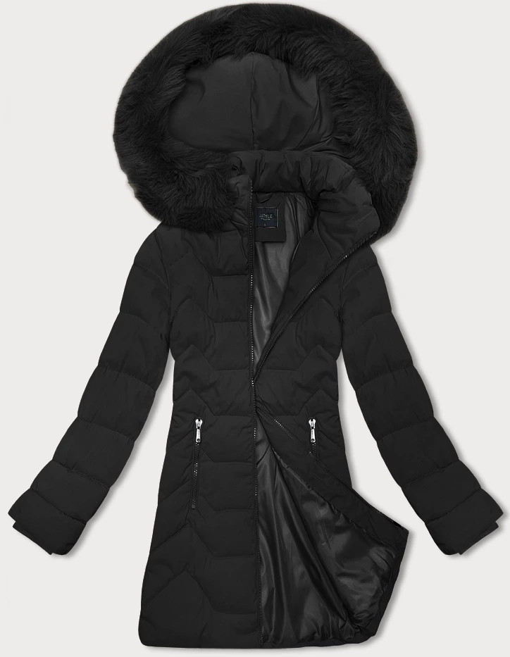 Černá dámská bunda s kapucí J Style (16M9121-392) odcienie czerni S (36)