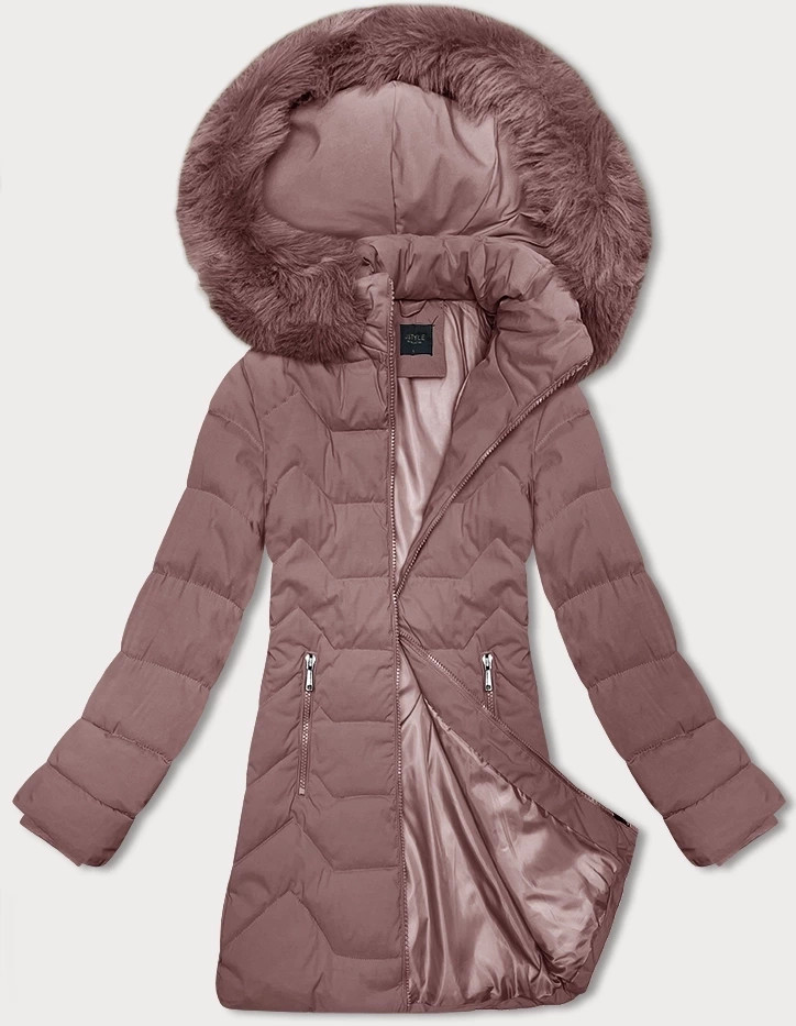 Růžová dámská bunda s kapucí J Style (16M9121-51) odcienie różu S (36)