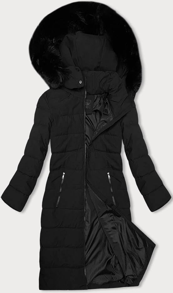 Černá dámská zimní bunda J Style s odepínací kapucí (16M9128-392) odcienie czerni XL (42)