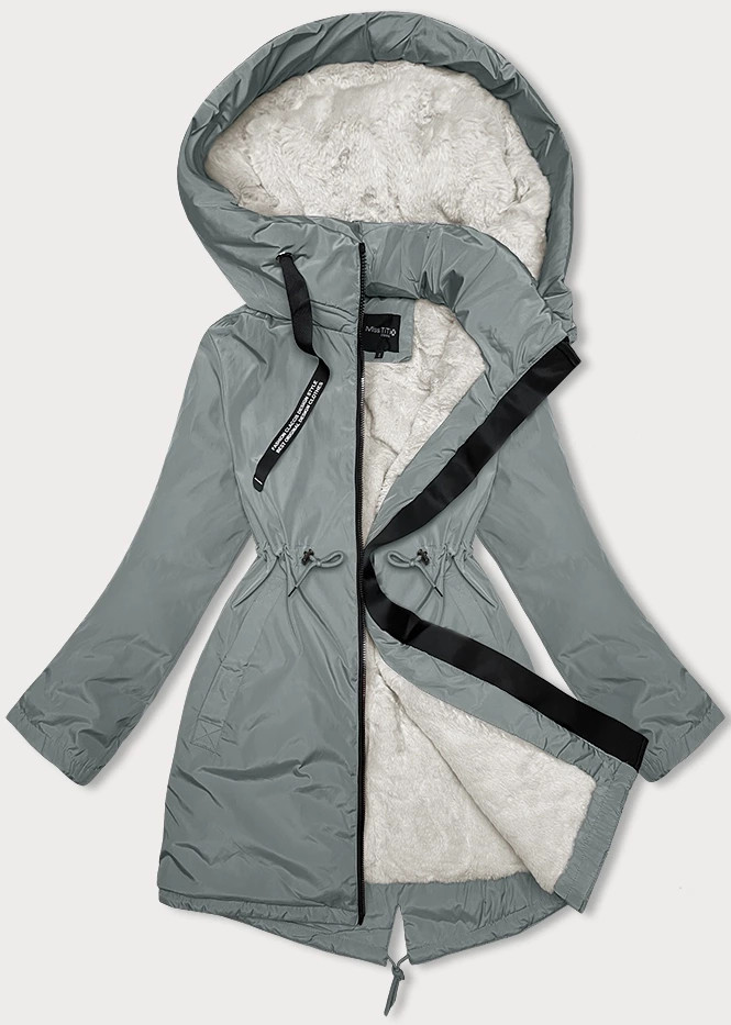 Světle zelená dámská zimní bunda s kapucí Glakate (H-3832) odcienie zieleni XXL (44)