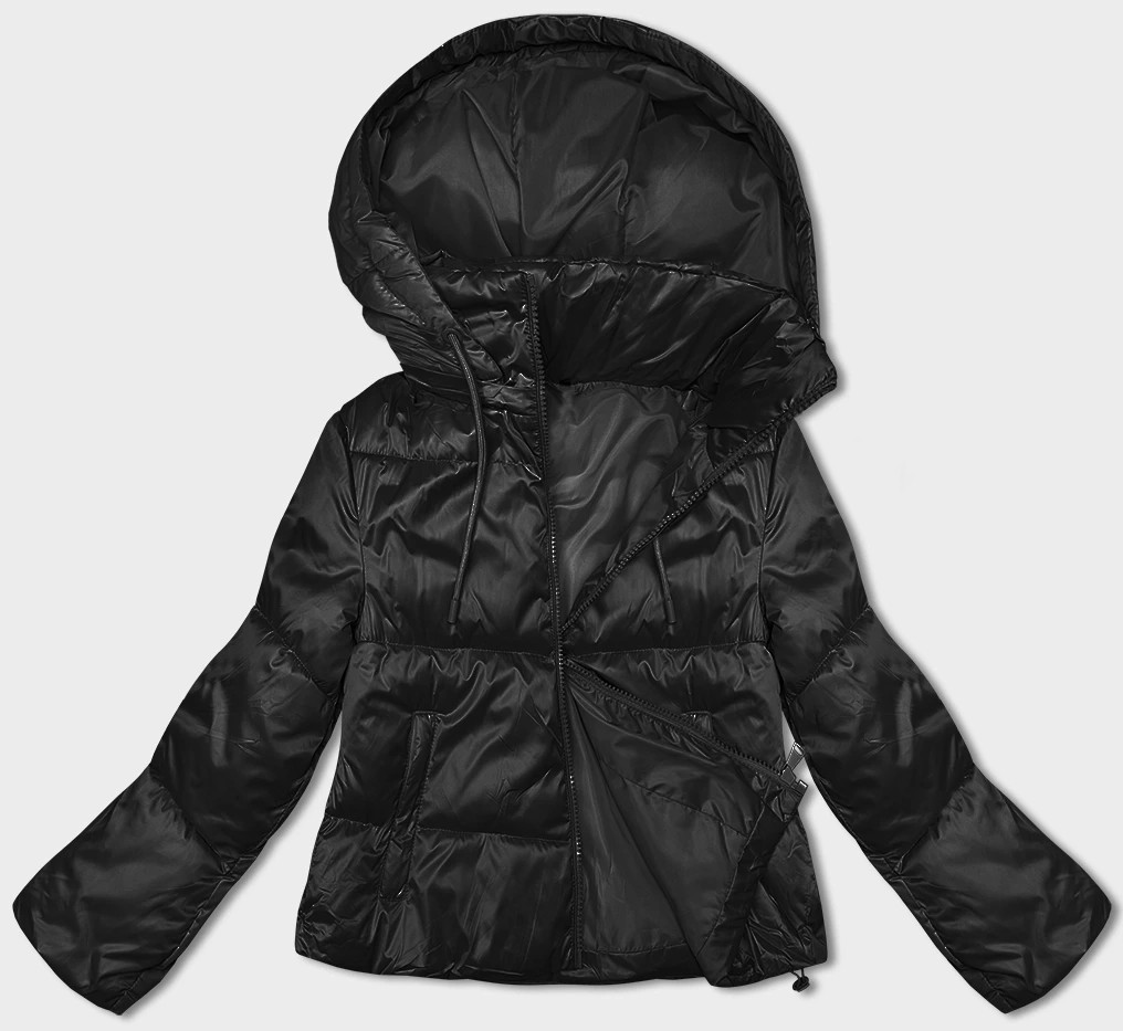 Krátká černá dámská bunda s odepínací kapucí S'West (B8228-1) odcienie czerni L (40)