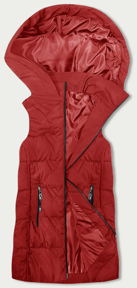 Červená dámská vesta s kapucí S'West (B8175-4) odcienie czerwieni L (40)