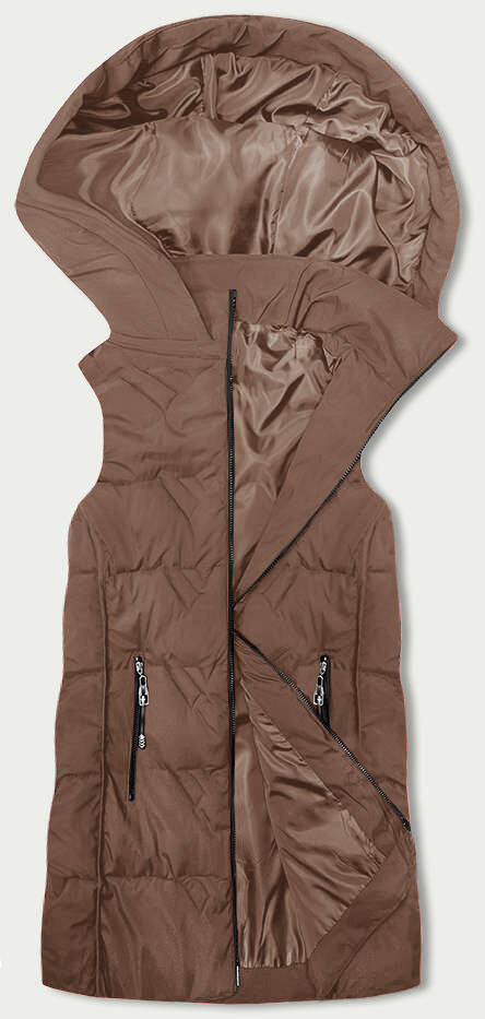 Dámská vesta v barvě cappuccino s kapucí S'West (B8175-12) odcienie beżu S (36)