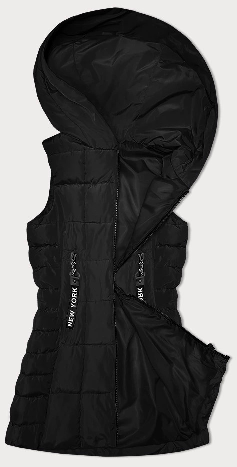 Černá dámská vesta s kapucí S'West (B8225-1) odcienie czerni M (38)
