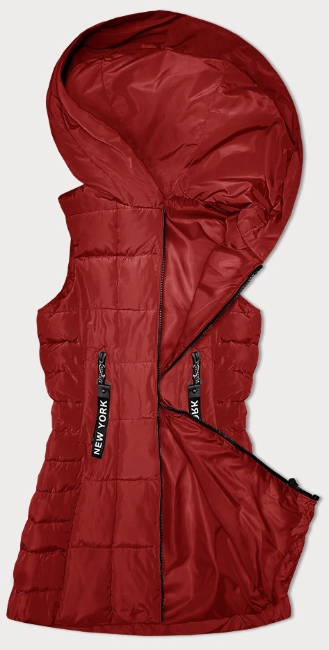 Červená dámská vesta s kapucí S'West (B8225-4) odcienie czerwieni XXL (44)