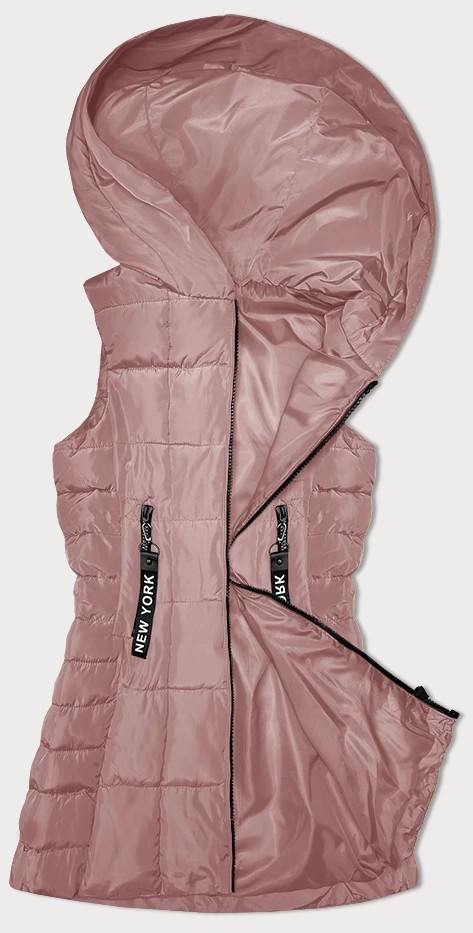 Růžová dámská vesta s kapucí S'West (B8225-83) odcienie różu XXL (44)