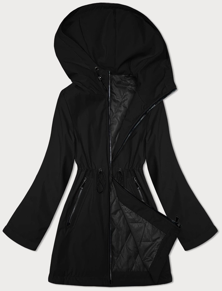 Tenká černá bunda s kapucí S'West (B8236-1) odcienie czerni S (36)