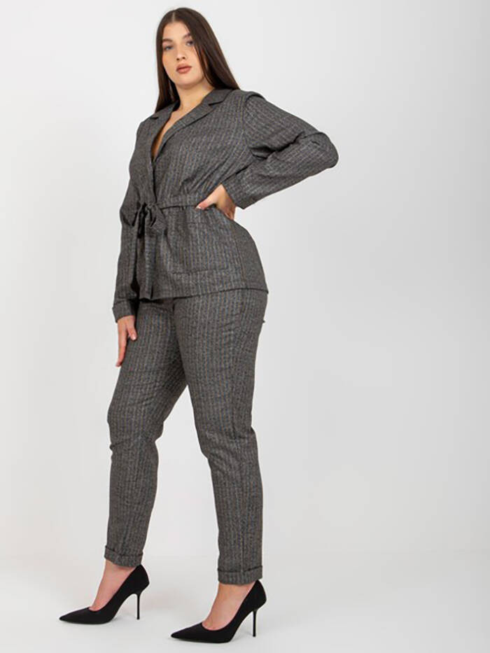 Elegantní šedé kalhoty s manžetami Lakerta (507759) odcienie szarości XXL (44)
