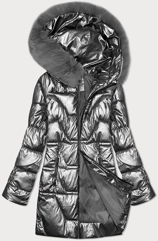 Šedá dámská zimní bunda S'west (B8165-70) odcienie szarości XXL (44)