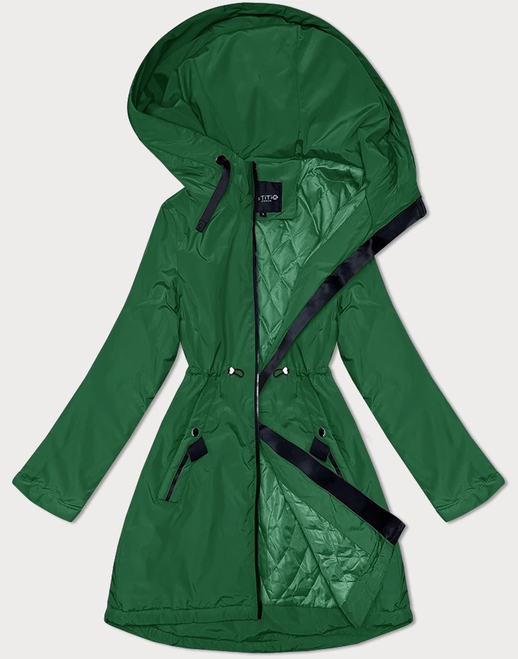 Zelená dámská bunda s kapucí Miss TiTi (2832) odcienie zieleni XL (42)