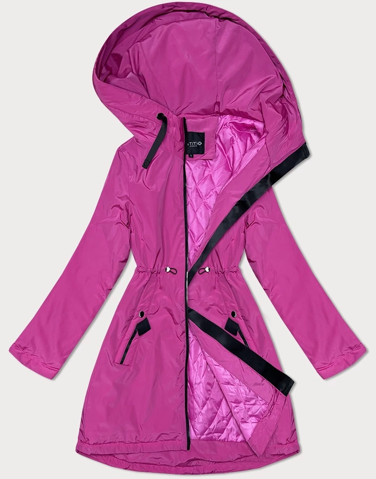 Růžová dámská bunda s kapucí Miss TiTi (2832) odcienie różu M (38)