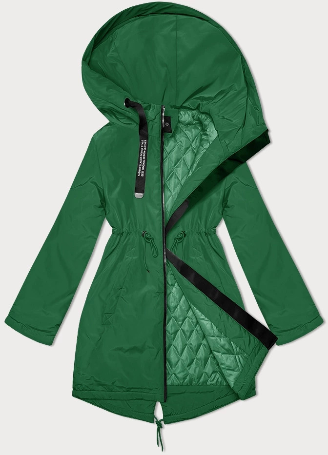 Zelená dámská bunda parka pro přechodné období Miss TiTi (3832) odcienie zieleni L (40)
