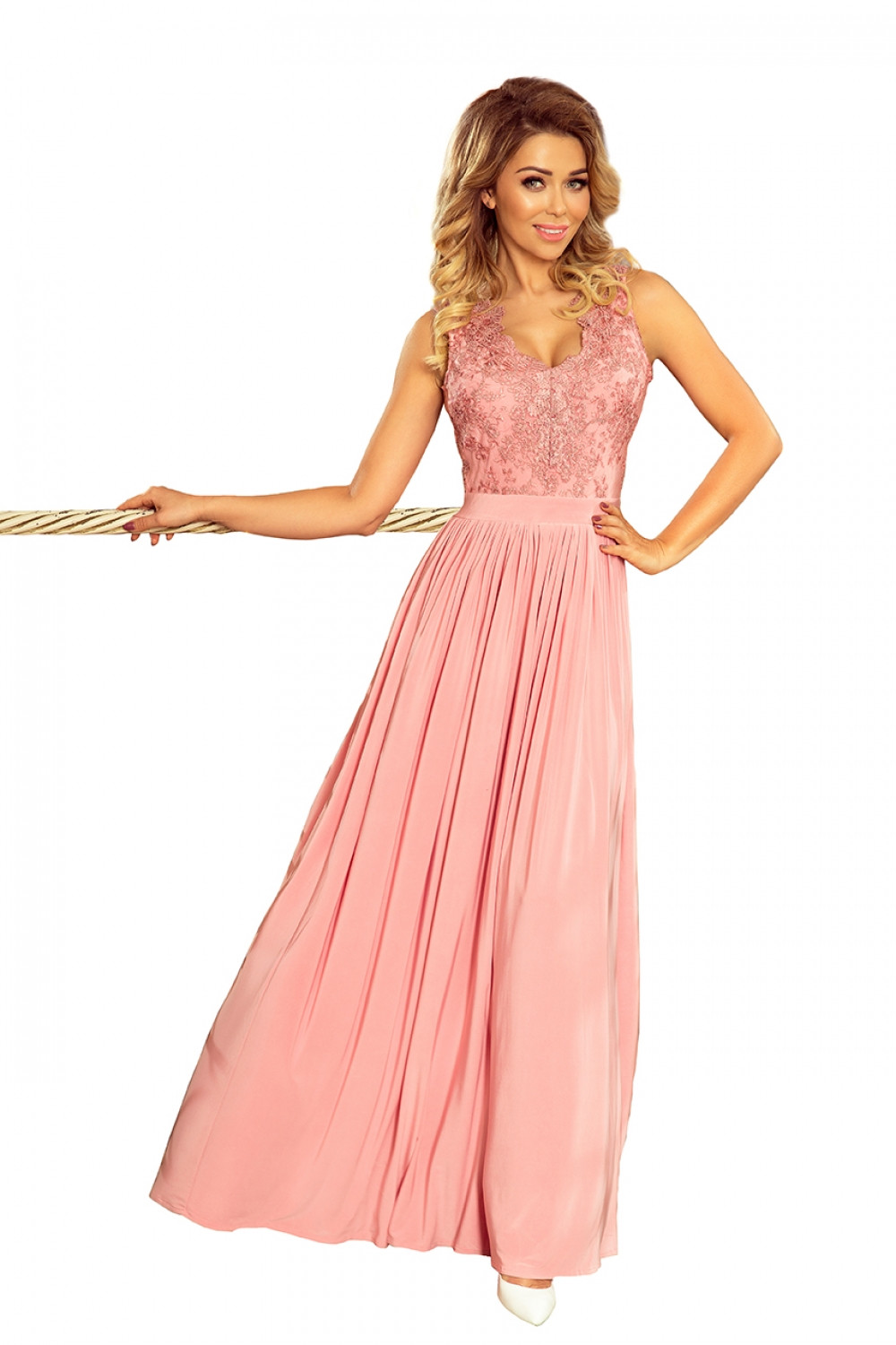 Dámské šaty 215-3 - NUMOCO pudrově růžová XL