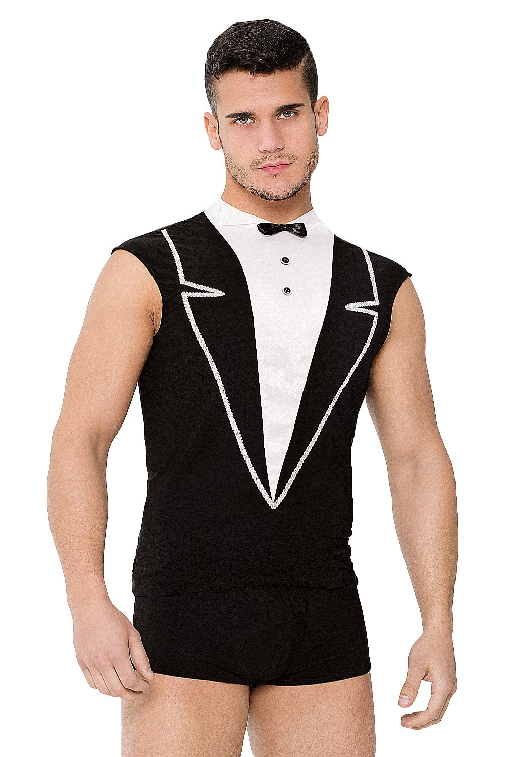 Pánský kostým 4604 - SOFTLINE COLLECTION černo-bílá XL