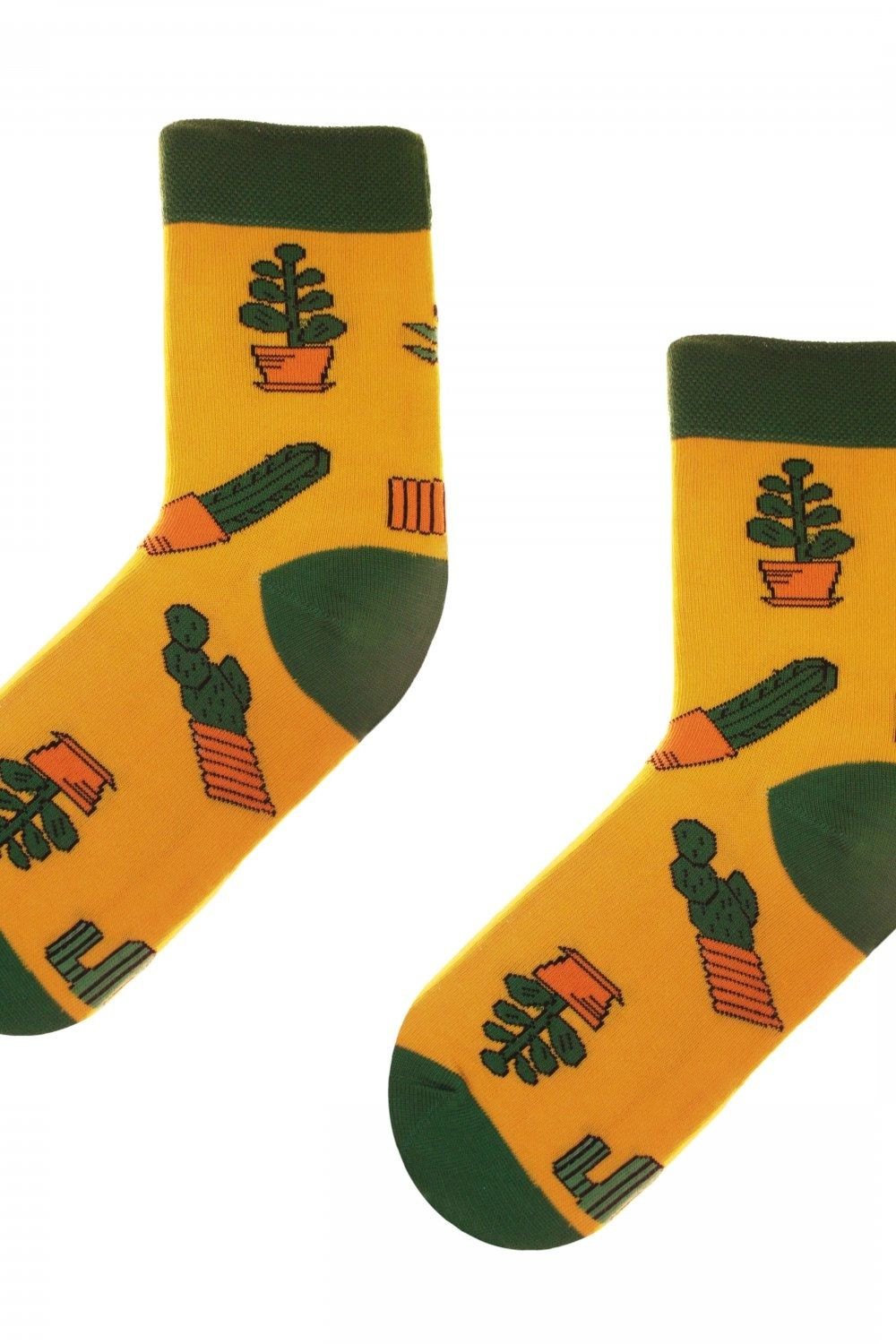Obrázkové ponožky 80 Funny cactus - Skarpol Žlutá 39/41