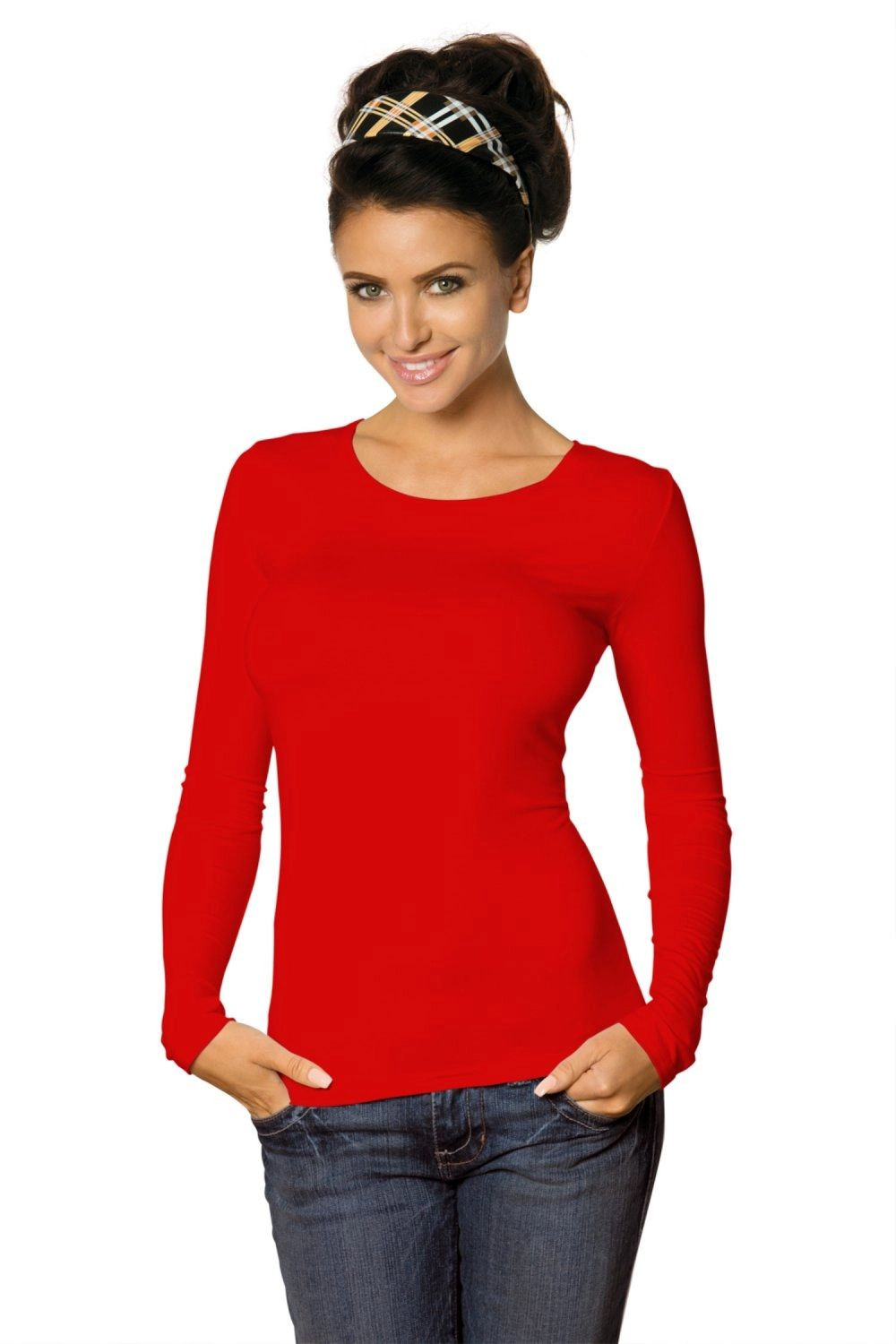 Dámské tričko Manati long red - BABELL Červená M
