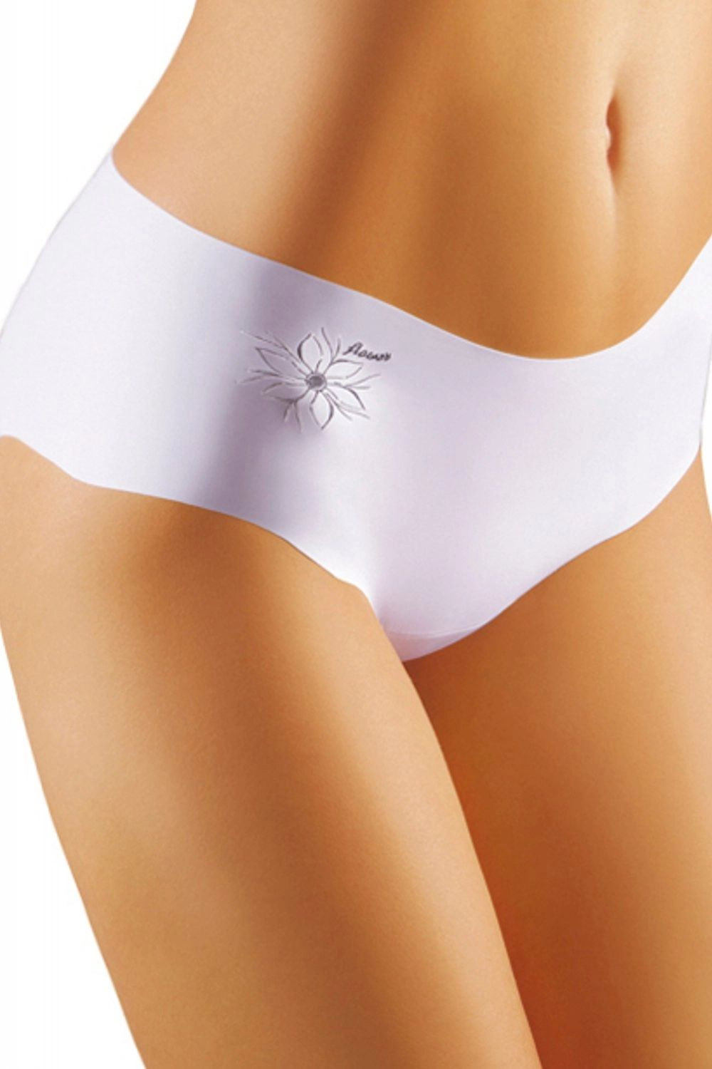 Dámské kalhotky Flower white - EMILI Bílá XL