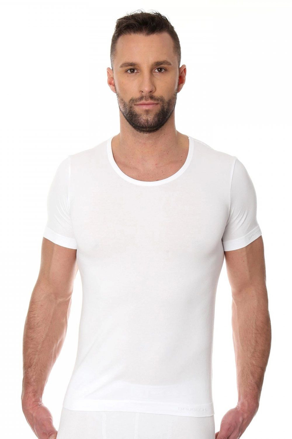 Pánské tričko 00990A white - BRUBECK Bílá L