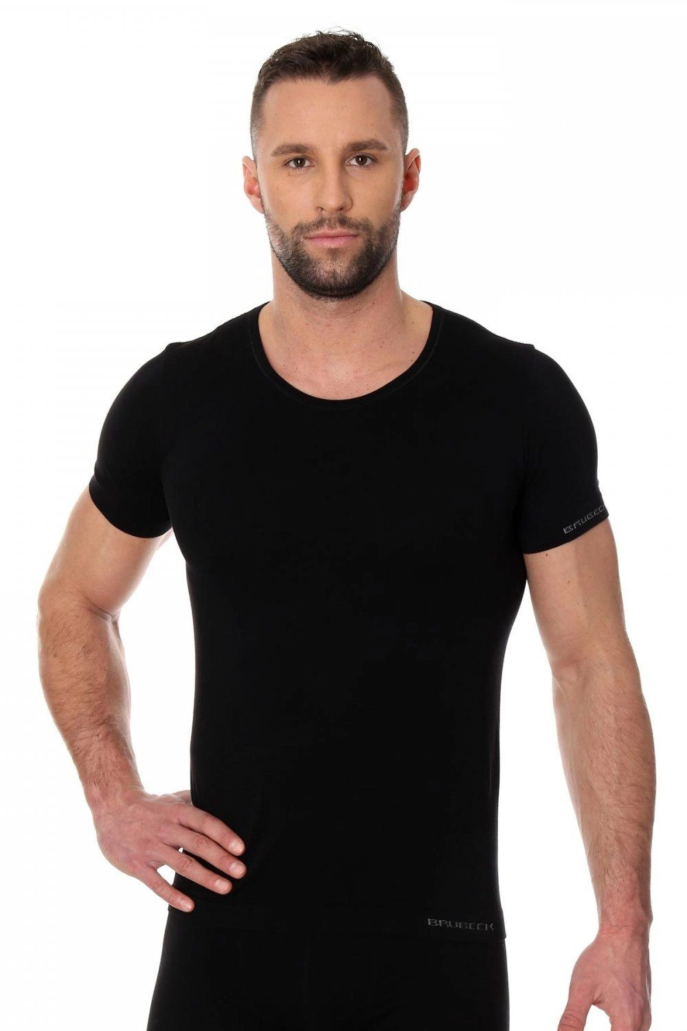 Pánské tričko 00990A black - BRUBECK černá XL