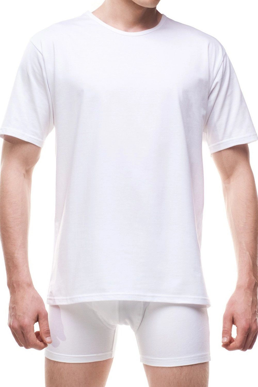 Pánské tričko 202 Authentic new white - CORNETTE Bílá M