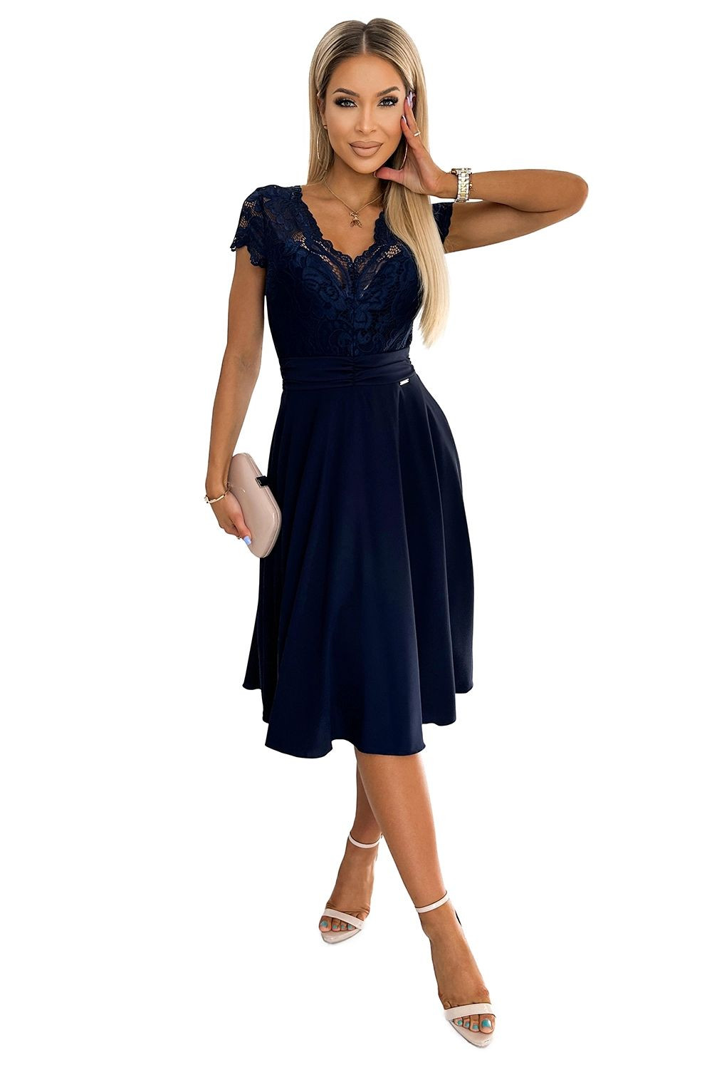 Dámské šaty 381-4 LINDA - NUMOCO tmavě modrá XL