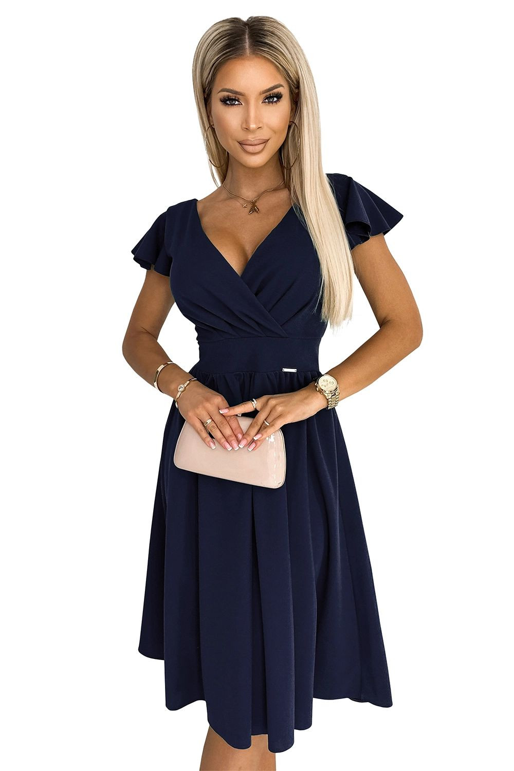 Dámské šaty 425-3 MATILDE - NUMOCO tmavě modrá XL