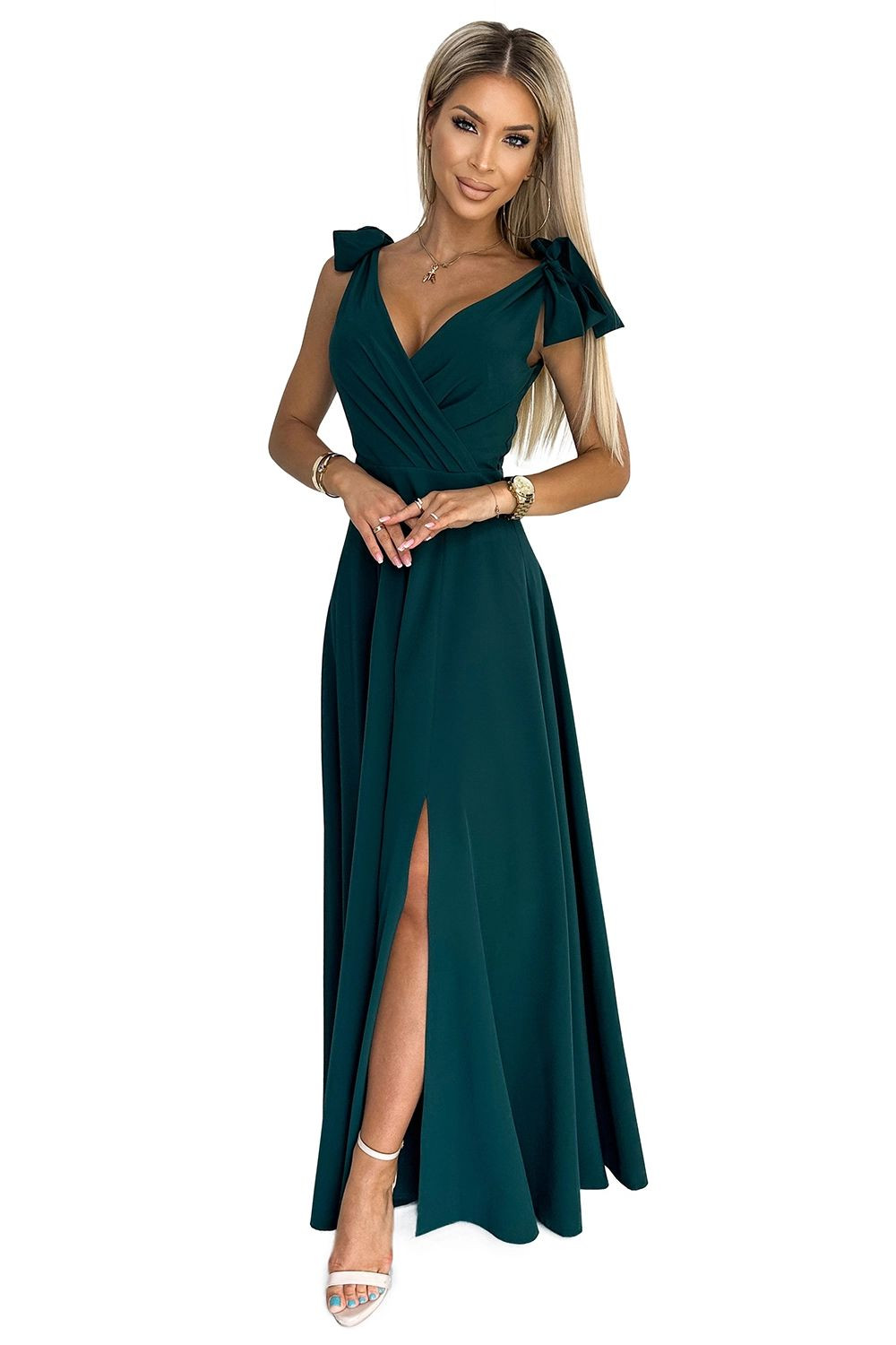 Dámské šaty 405-4 ELENA - NUMOCO Zelená XL