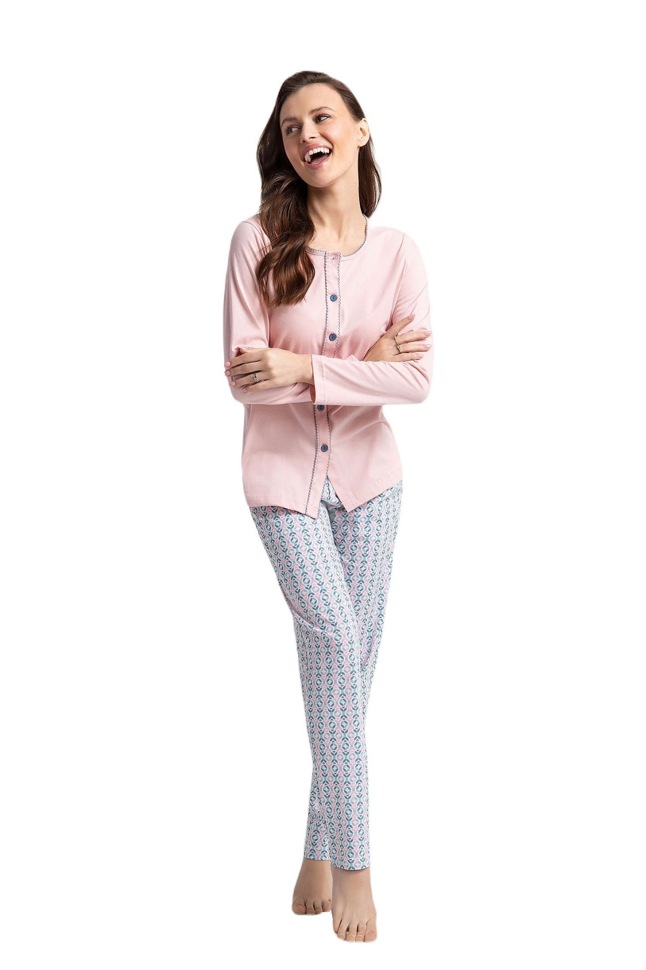 Dámské pyžamo 599 pink - Luna Růžová XXL