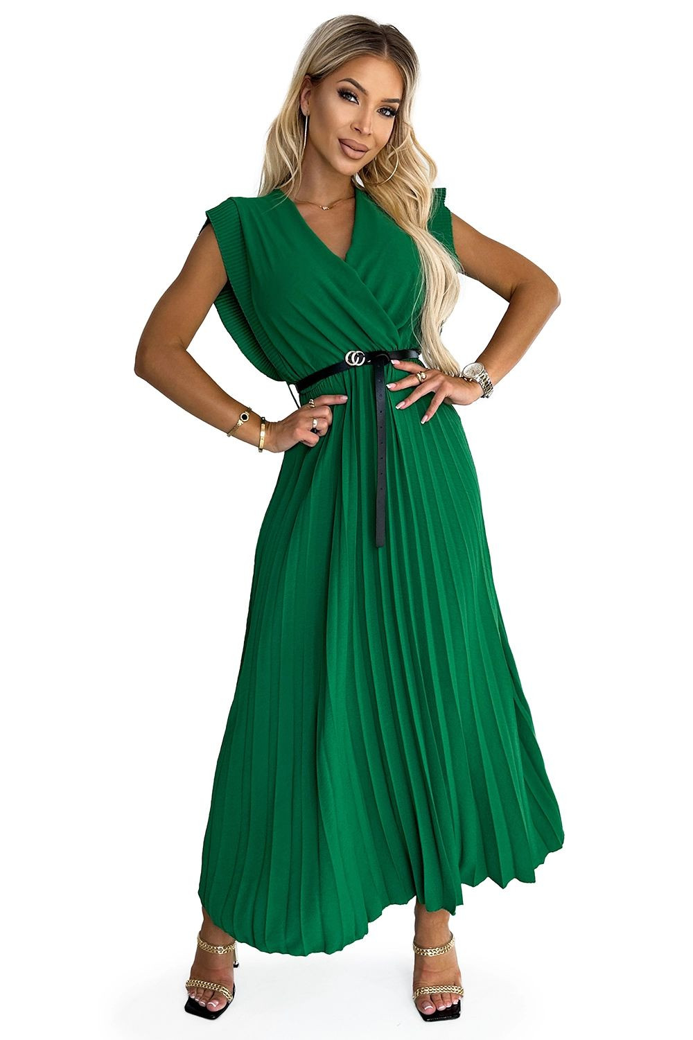 Dámské šaty 485-1 - Numoco basic Zelená Univerzální