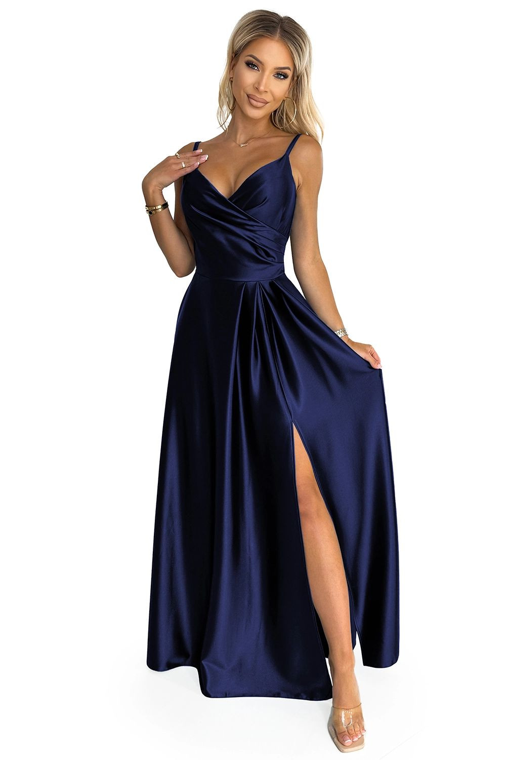 Dámské šaty 299-12 CHIARA - NUMOCO tmavě modrá XL