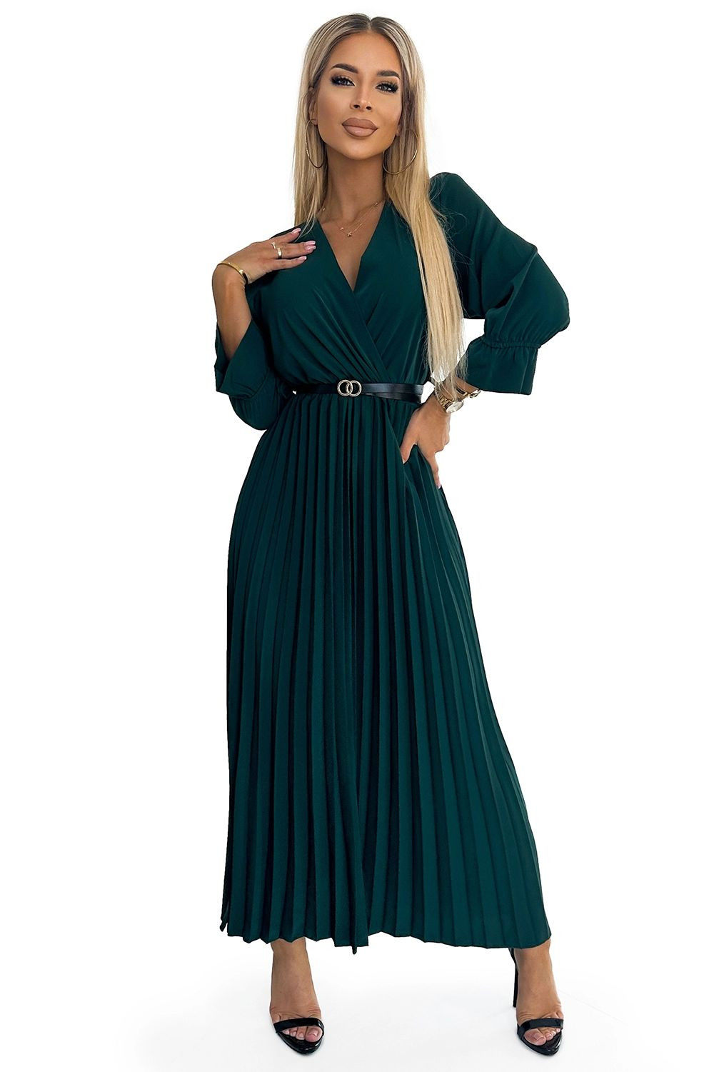 Dámské šaty 462-2 SERENA - Numoco basic Zelená Univerzální