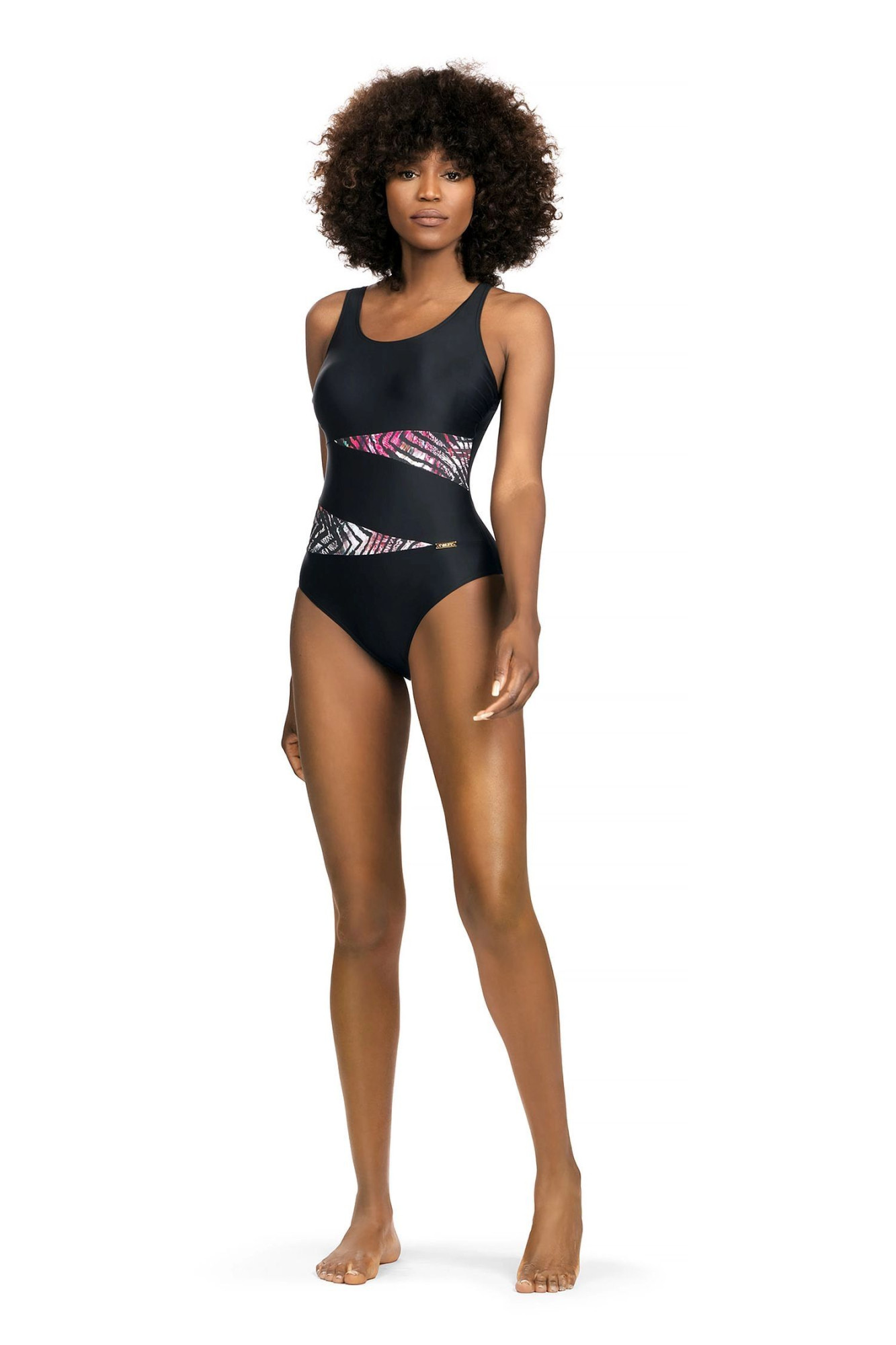 Dámské jednodílné plavky S36 19F Fashion sport - SELF černá XXL