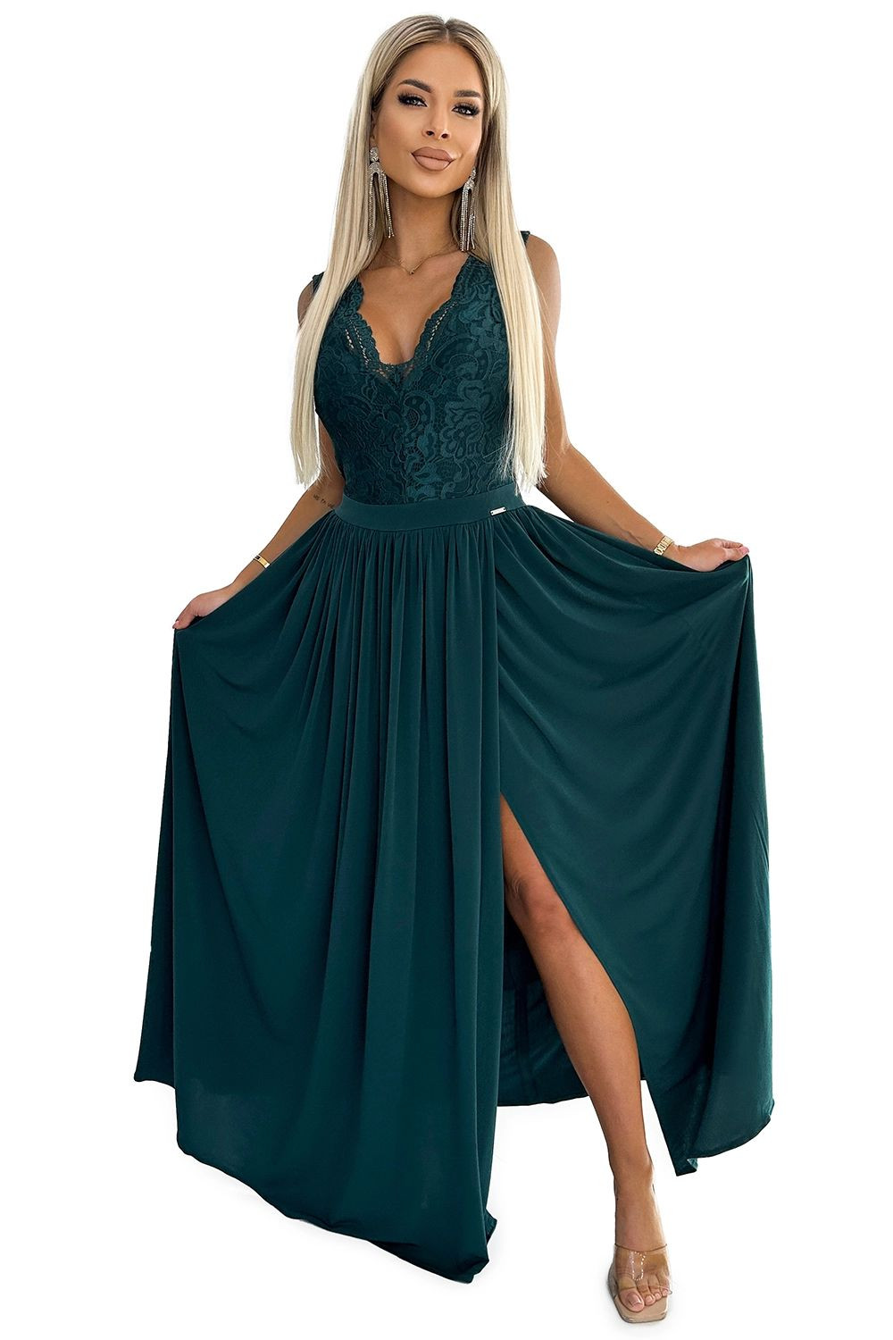Dámské šaty 211-6 LEA - NUMOCO Zelená XL
