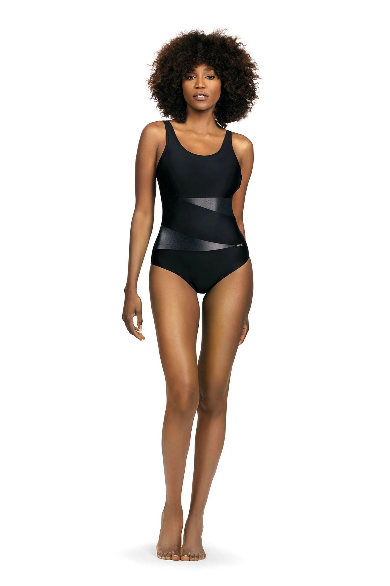 Dámské jednodílné plavky S36W 23 Fashion sport - SELF černá XL