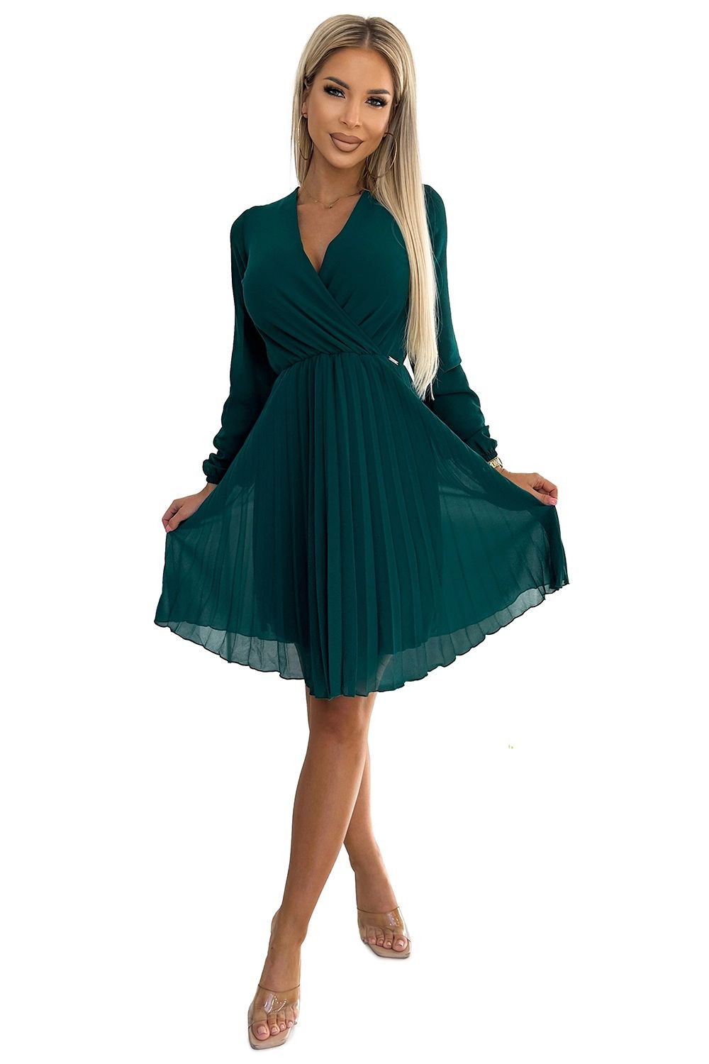 Dámské šaty 313-14 ISABELLE - NUMOCO Zelená XL