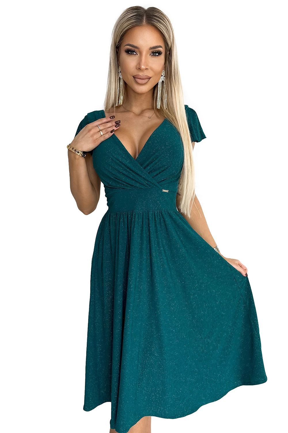 Dámské šaty 425-6 MATILDE - NUMOCO Zelená XL