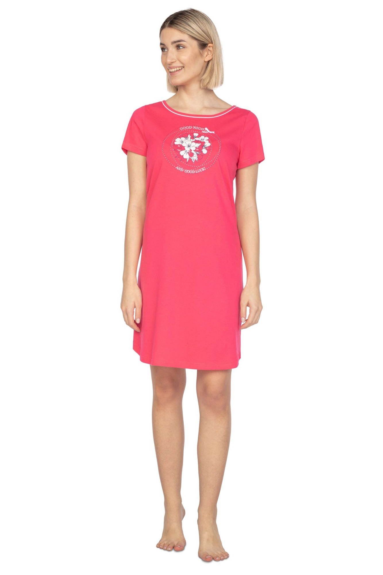 Dámská noční košilka 131 pink - REGINA Růžová XL