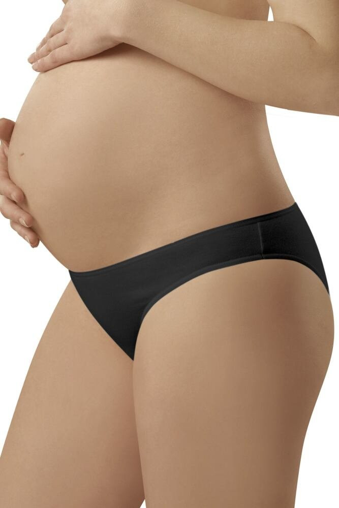 Těhotenské bavlněné kalhotky Mama mini černé černá XL