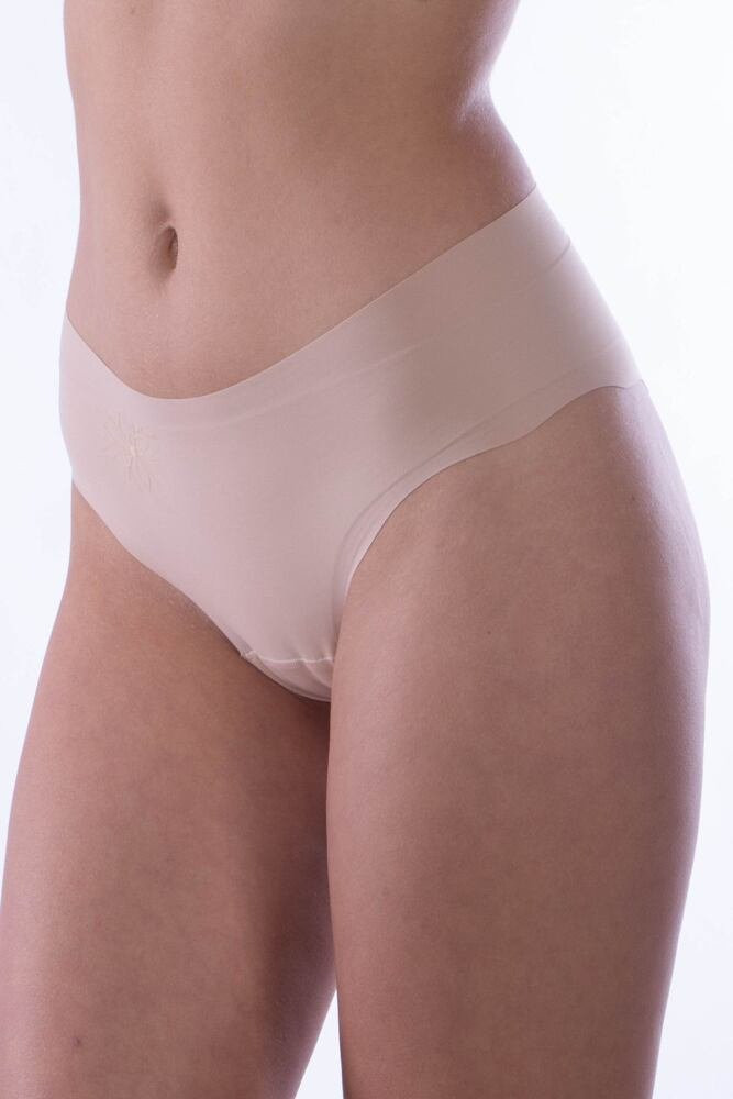 Laserové bezešvé kalhotky Flower béžové Béžová XL