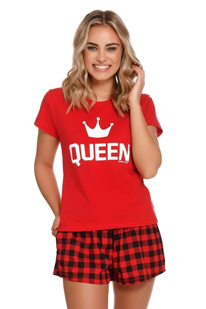 Krátké dámské pyžamo Queen červené červená XL